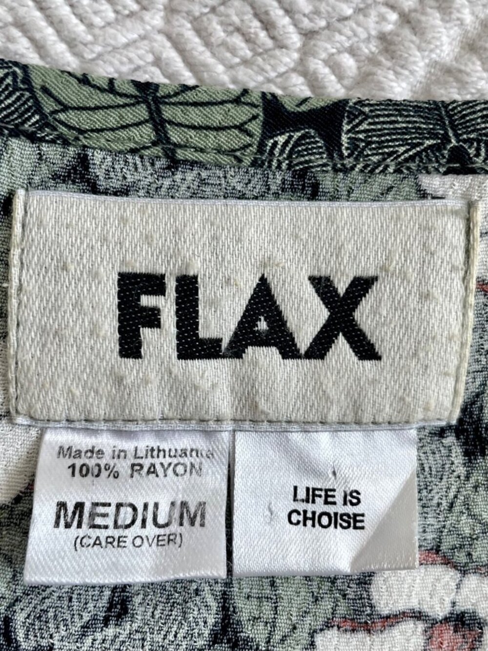 Flax Adjustable Spaghetti Strap Floral Tropical Print Maxi Summer Dress Medium - Picture 12 of 12